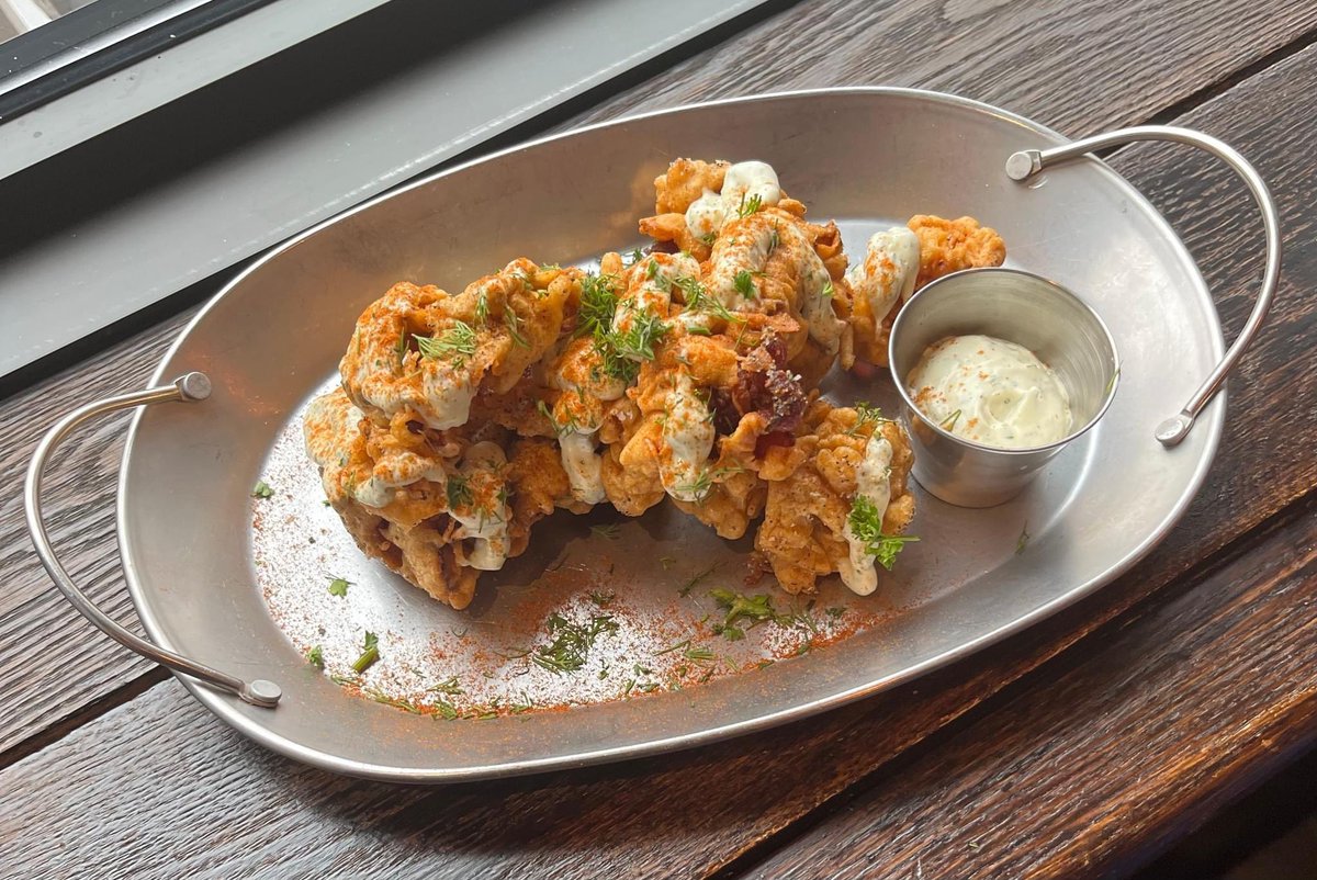 CoopersCK's tweet photo. We're thrilled to introduce our mouthwatering new appetizer at Cooper's: Chicken Fried Beef Bacon!

Imagine crispy, golden perfection with a twist – the rich flavours of #chickenfriedbeefbacon, lovingly fried to perfection. https://t.co/czecFfr860