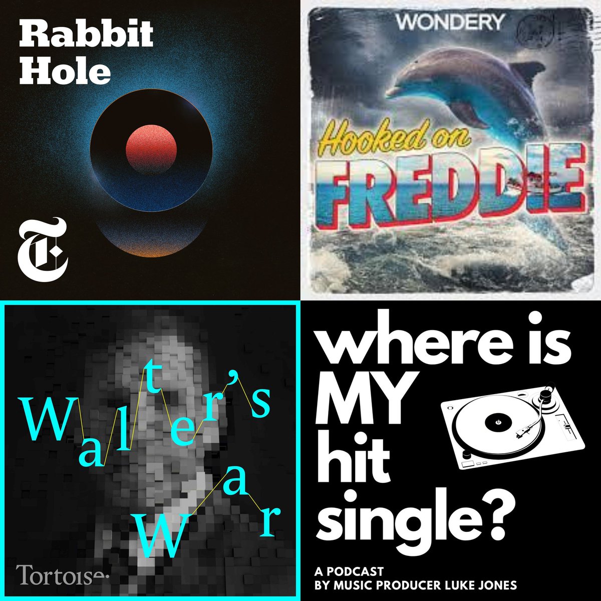 Pods of the month!
Rabbit Hole: <a href="/nytimestech/">NYTimes Tech</a> explain how internet videos affect us.
Hooked on Freddie: <a href="/beckmilligan/">becky milligan</a> tells a strange legal case about a Dolphin
Walter's War: An identity mystery by <a href="/basialcummings/">Basia Cummings</a> 
WIMHS: A seminal and life changing music industry documentary.