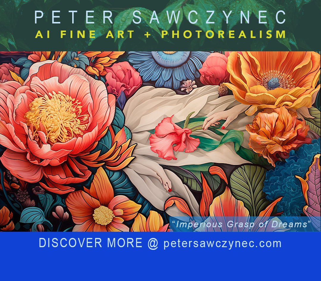 sawczynec's tweet photo. "Imperious Grasp of Dreams" by Peter Sawczynec from the AI fine art/photorealism series entitled "Magical Thinking" (Surrealism/Cubsim/Abstract Art). Mysterious, incessant, irresistible. Cede to dreams… or be consumed by them. https://t.co/WSQ8EOkYGa