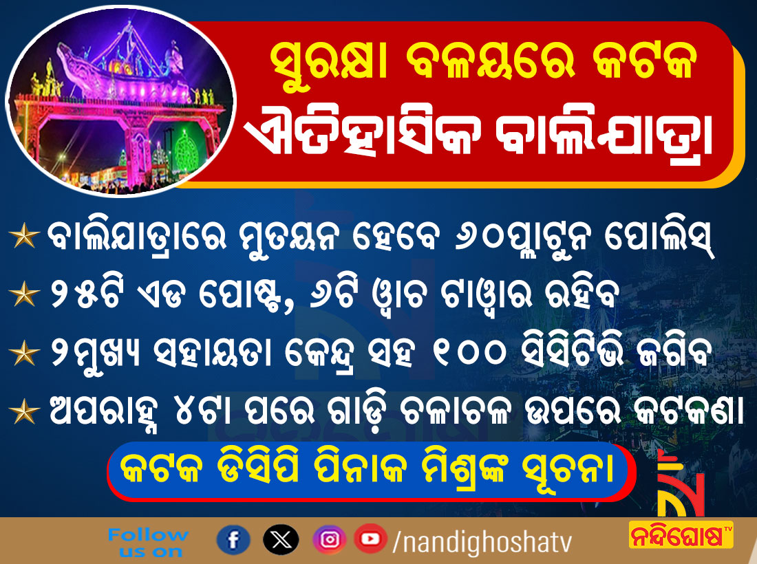 NandighoshaTV's tweet photo. ସୁରକ୍ଷା ବଳୟରେ କଟକ ଐତିହାସିକ ବାଲିଯାତ୍ରା
#baliyatra2023 #Cuttackbaliyatra #sequrity #Police #NandighoshaTV https://t.co/scXPXaRPmU