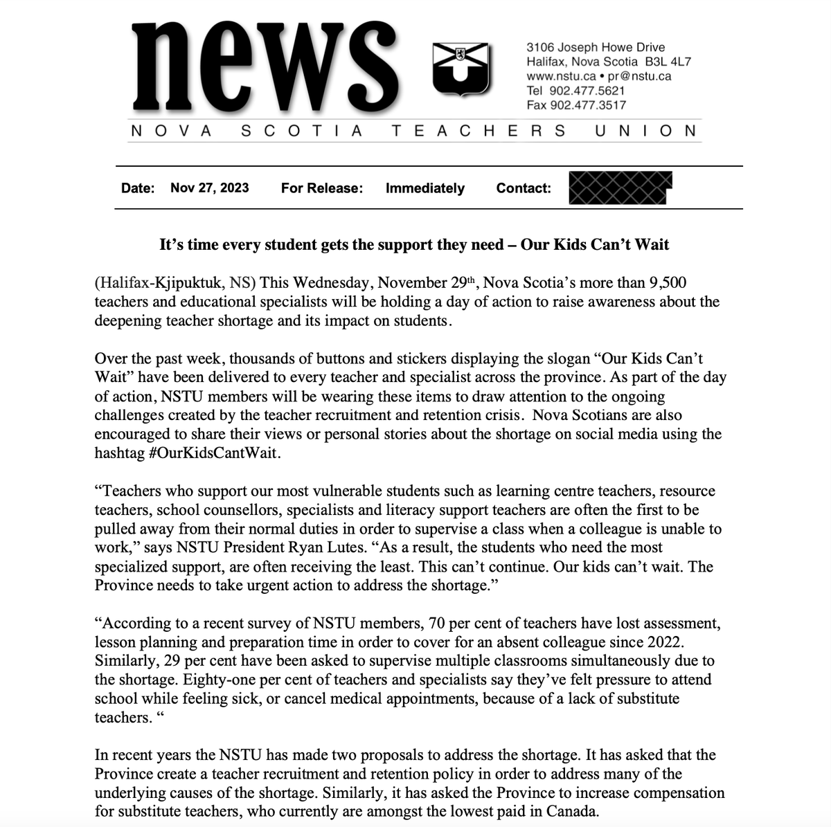 NS Teachers Union tweet media