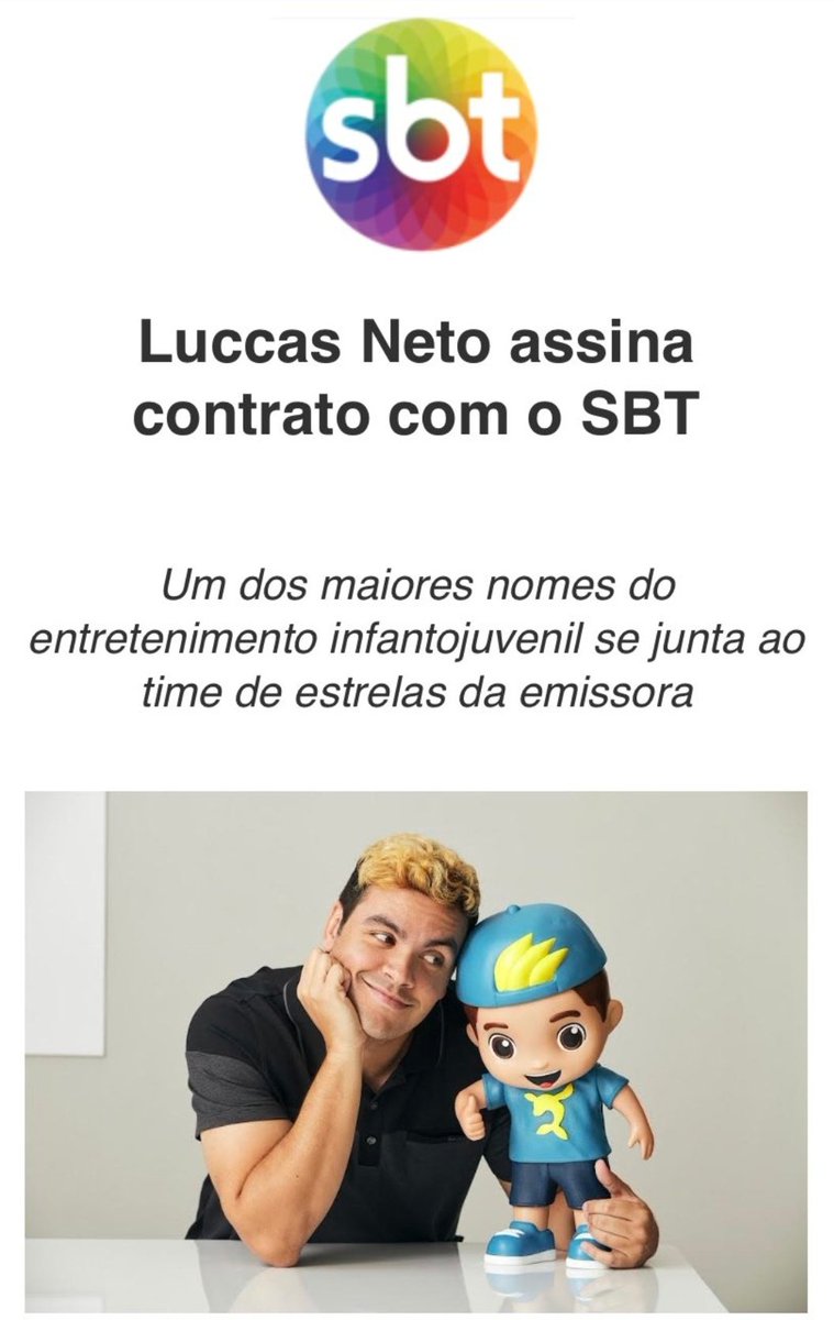 Luccas Neto assina contrato com o SBT