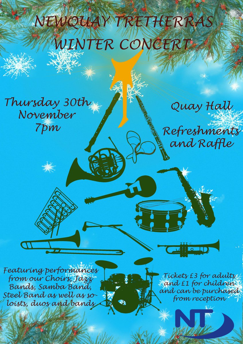 Tretherras's tweet photo. On Thursday 30th November we will be holding a winter concert in the Quay hall. Tickets are £3 for adults and £1 for children which can be purchased from reception. https://t.co/pKegJTyvtu