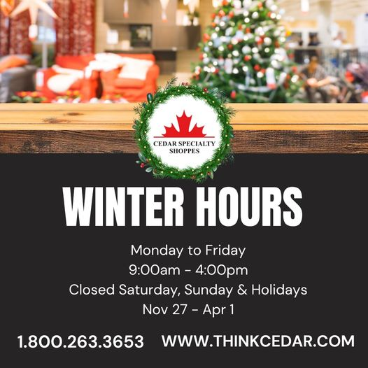 ThinkCedar's tweet photo. Check out our Holiday Newsletter 
We have so many wonderful gifts available at the Cedar Specialty Shoppe, as well as holiday woodworking project ideas for you to explore on our Pinterest Boards.https://t.co/1s64rP5Cmy
 Call: 1.800.263.3653. https://t.co/aVpbA5ZjrQ  #thinkcedar https://t.co/kniOQ0XtD9