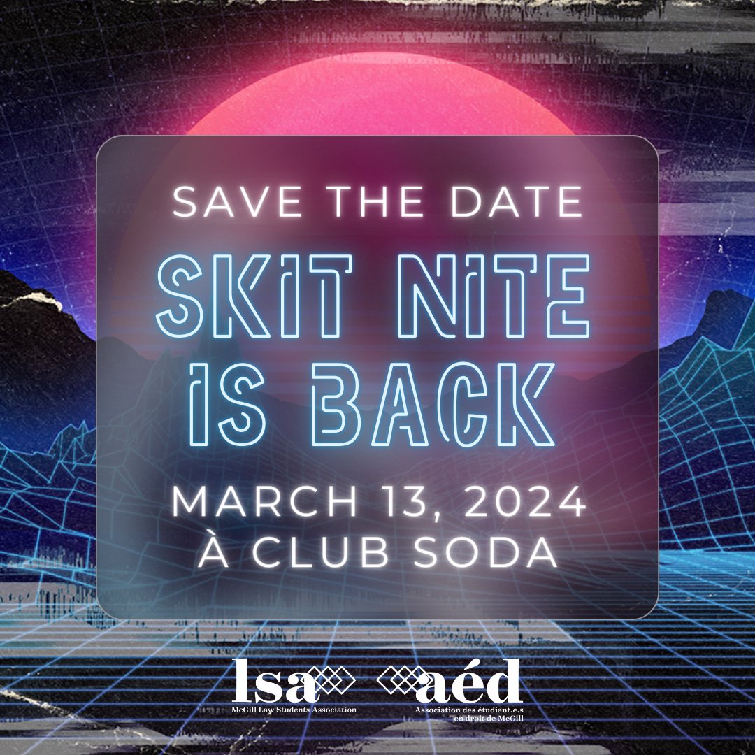 SAVE THE DATE 🗓️ Skit Nite est de retour le 13 mars 2024. Look out for talent auditions, ticket sales &amp; theme reveal in the new year!