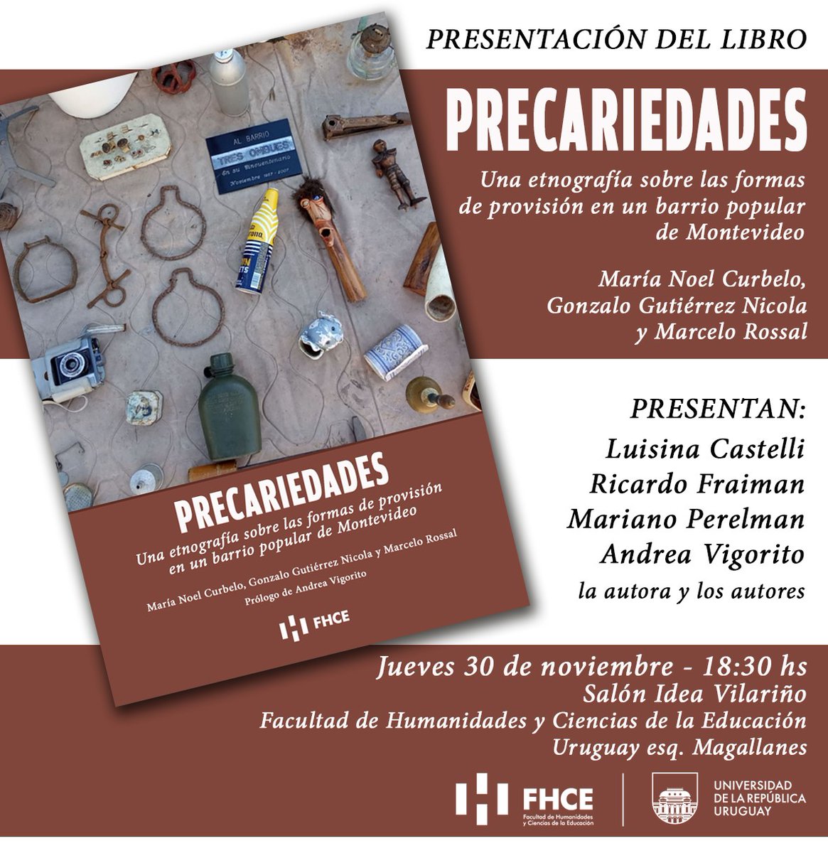 Un libro es algo público por excelencia. No sé qué vida tendrá por delante el que ofrecemos junto a María Noel Curbelo, Gonzalo Gutiérrez y que cuenta con un generoso prólogo de Andrea Vigorito, pero sí me consta el compromiso con el que fue escrito. Están todos/as invitados/as.