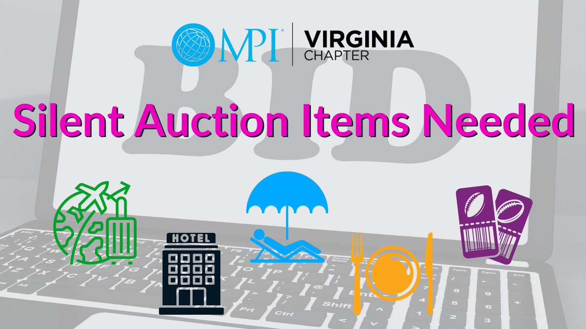 #MPIVirginia is requesting donated items from hoteliers, venues, restaurants, attractions, travel groups, etc. for a silent auction during our Feb. 2024 quarterly event. If willing to donate an item(s) to #MPIVA Chapter, please complete this form: shorturl.at/knyD8 THX #MPI