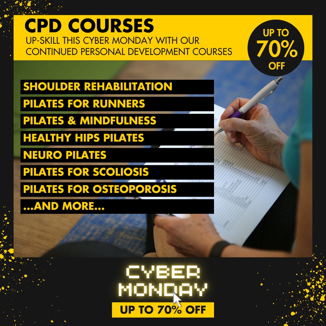 👾 UP SKILL THIS CYBER MONDAY 👾

Keep your Pilates teaching skills sharp by securing a CPD course. Up to 70% off. 

Learn more: l8r.it/Zq0g