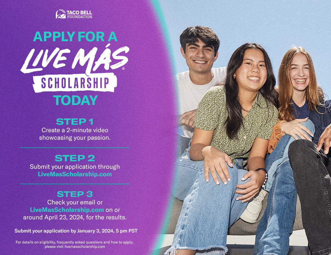 🌟 Calling all Junior Achievement Stars! 🌟
🚀 Dream big, achieve bigger! JA is thrilled to announce the Live Más Scholarship opportunity 
👉 Ready to Live Más? Apply now and let your potential shine bright! 🌟🌮 #LiveMasScholarship #DreamBigAchieveBigger
tacobellfoundation.org/live-mas-schol…
