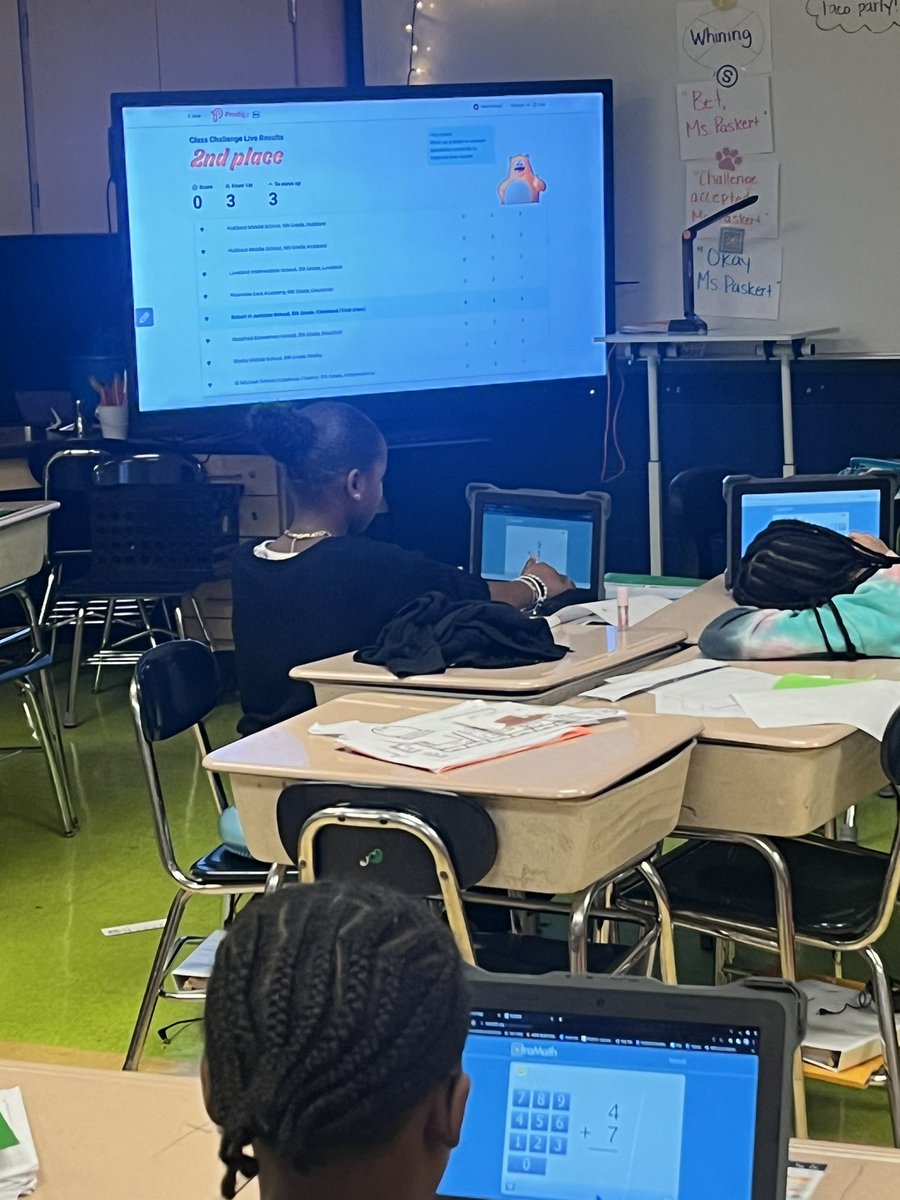 epasker's tweet image. Just getting started for the week! Love this as a motivator. Some of my students rally others in the class to do well and get all their work done so they can get Prodigy time! #prodigymath #classchallenge