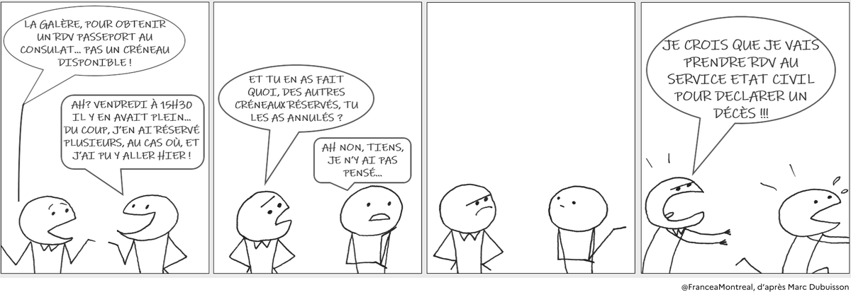 Chaque semaine, des dizaines d’usagers ne se présentent pas à leur RDV sans les avoir annulés, empêchant de nombreux Français de renouveler leur passeport ou leur carte d'identité nationale.

✅ Annuler prend un clic depuis votre confirmation de réservation. Soyez citoyens !