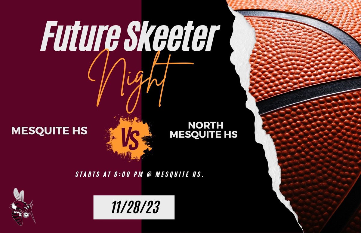HoopsMesquite's tweet photo. Can’t wait to see all our Future Skeeters in the house tomorrow night!!! @TrojanNationAMS @WMS_addingvalue https://t.co/ljqtyWrtFE