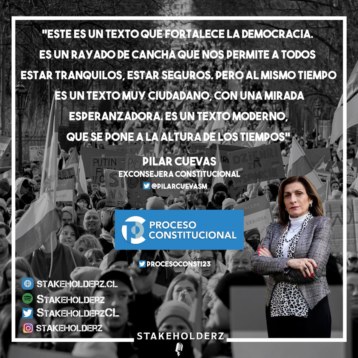 🎙 Se dijo en Stakeholderz®️

<a href="/pilarcuevasm/">PILAR CUEVAS M. Consejera Constitucional 07/11/23</a>
Intendenta de Aysén 2010-2014
Jefa División de Municipalidades <a href="/laSubdere/">Subdere</a> 2018-2022
Exconsejera Constitucional <a href="/RNchile/">Renovación Nacional 🇨🇱</a>

⭕ Enlace en la bio 👆🏻

🎙STAKEHOLDERZ PODCAST®️

#stakeholderz