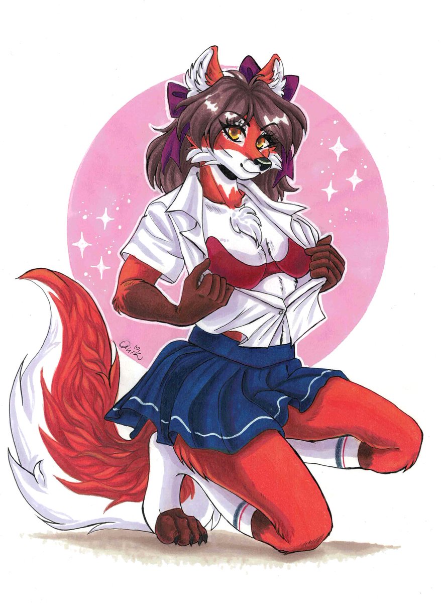 Qnik_'s tweet photo. Second slot of school girl ych for Sevren2112 https://t.co/ETYgRVIXoE