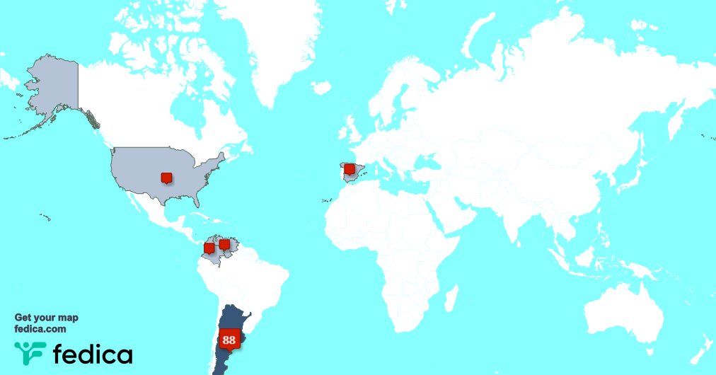 Mis seguidores viven en Argentina(90%),Venezuela(2%),Colombia(2%) y más fedica.com/!nlmpi