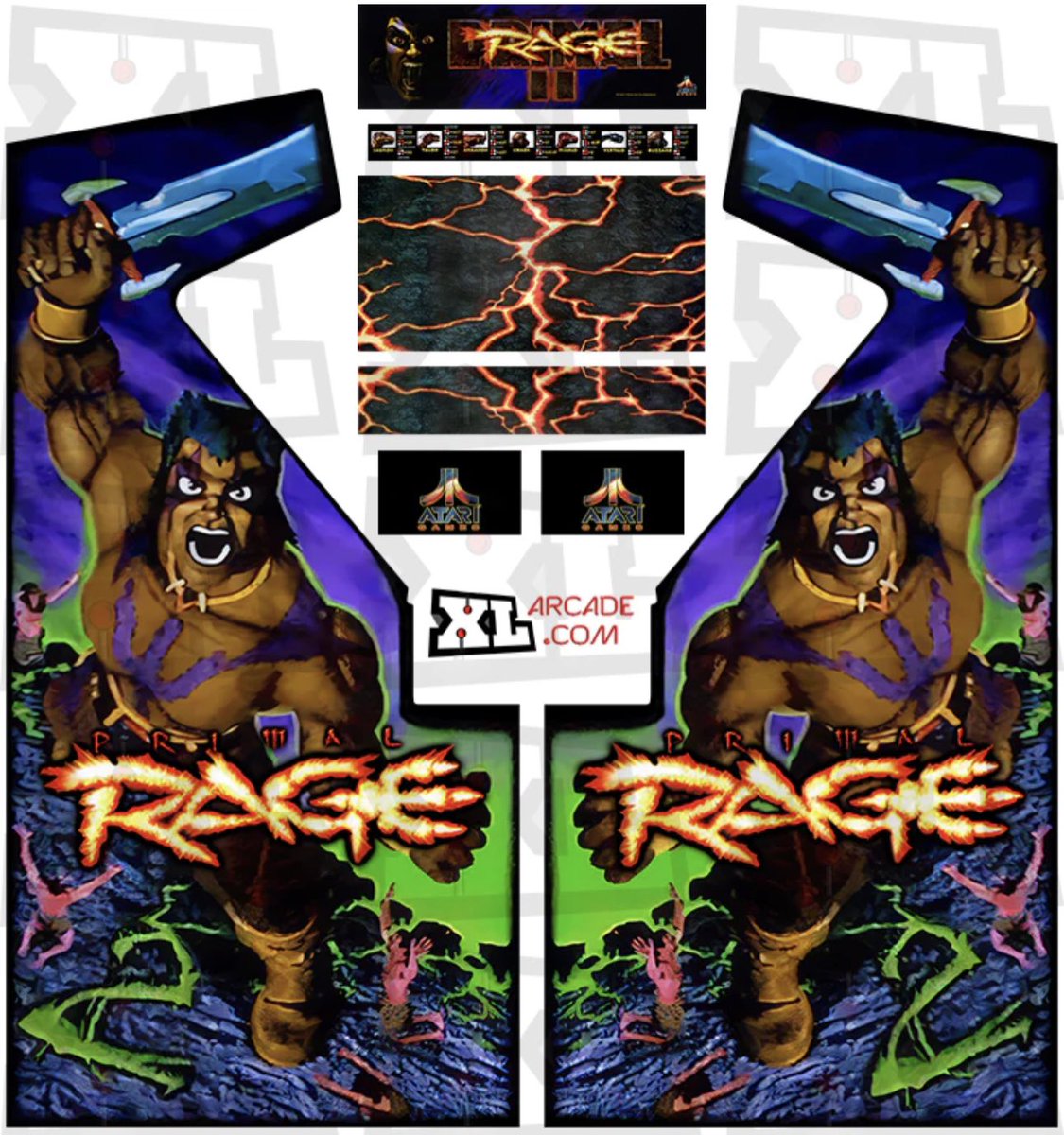 XLarcades's tweet photo. 🚨 New Product Alert 🚨

Today we bring you Primal Rage 2 complete art kit! We recreated the artwork from this only known photo of the prototype at California Extreme in 2003!

Available now!
https://t.co/qV1tASe3CL https://t.co/QWIRoWYwjZ