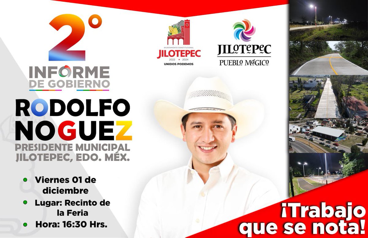 Me da gusto poderlos invitar a nuestro segundo informe de Resultados en Jilotepec.