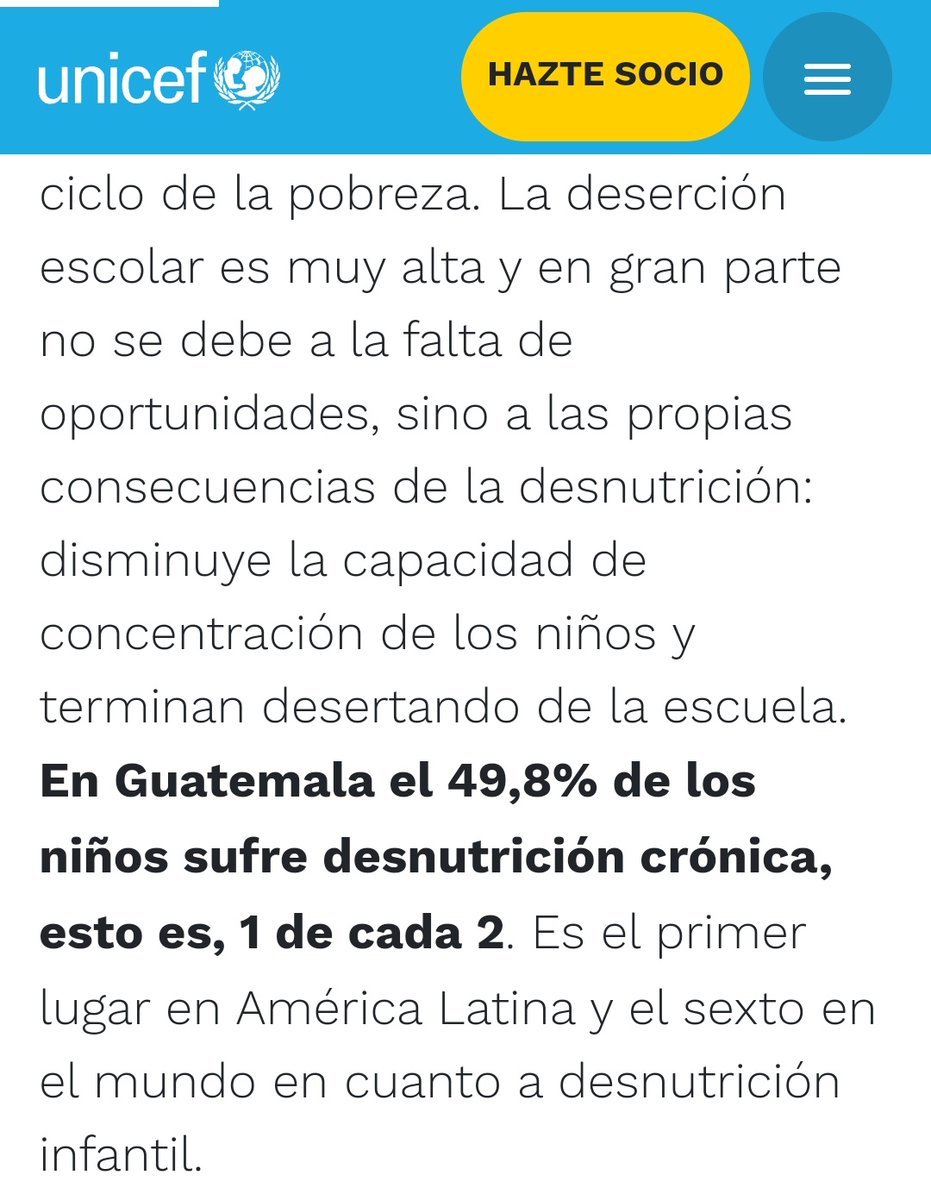 bsama's tweet photo. @GuatemalaGob @DrGiammattei Tan preocupado está que según datos de UNICEF, la mitad de los niños sufren desnutrición crónica. https://t.co/HYIkWtq4Ko