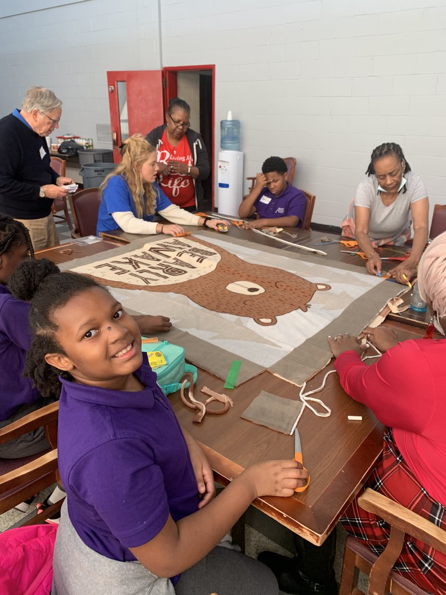 Thank you to our volunteers from the Amani Public Charter School and the Doles Senior Center for making blankets for families in need!