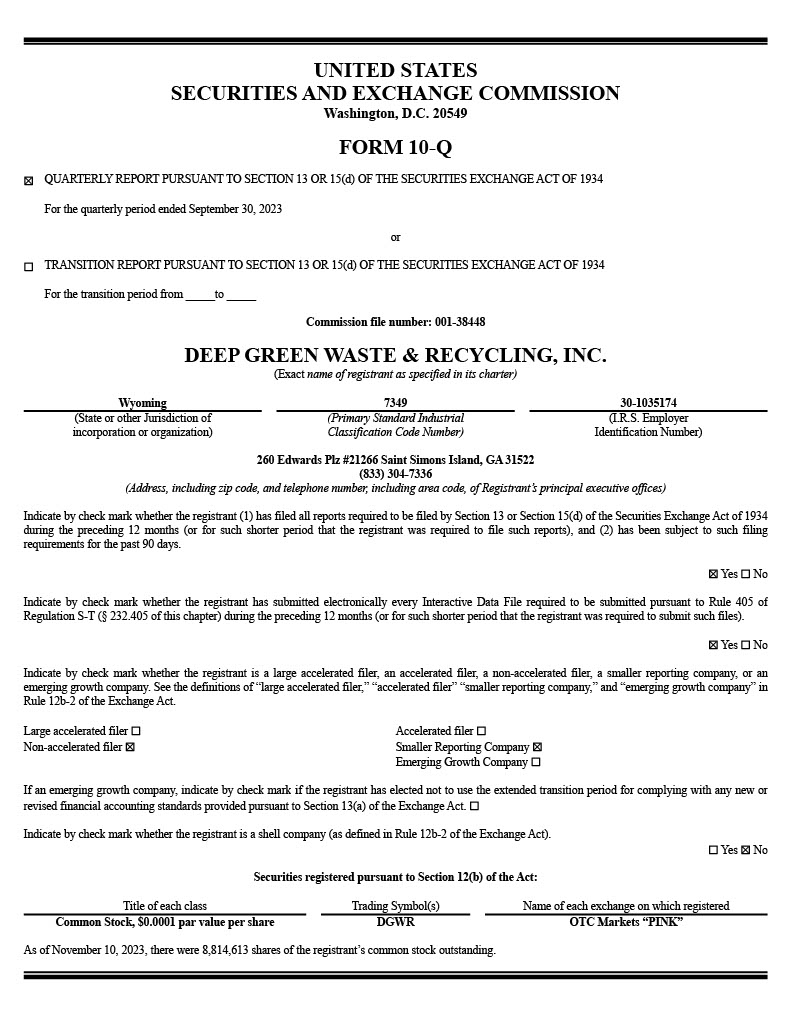 DEEP GREEN Waste & Recycling, Inc. tweet media