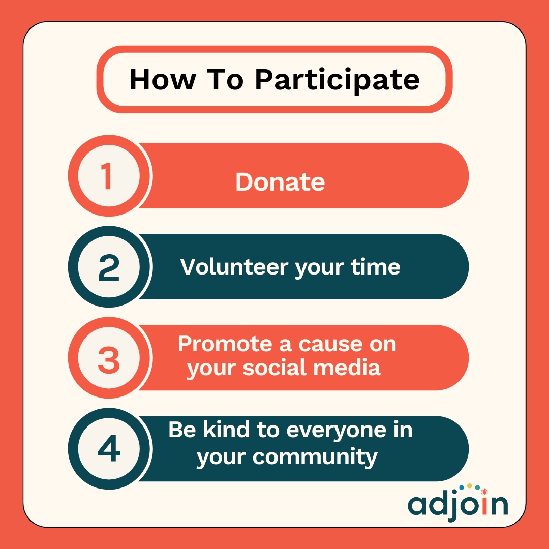 Adjoinorg's tweet photo. Giving Tuesday is tomorrow!! 
⁠
Here are just a few ideas of things you can do to participate in the day, but the things you can do are endless!! 

Donate Here: https://t.co/A7g8e03ZEY
⁠
#GivingTuesday #Adjoin #Nonprofit #CommunitySupport https://t.co/LKxn9DQyAD