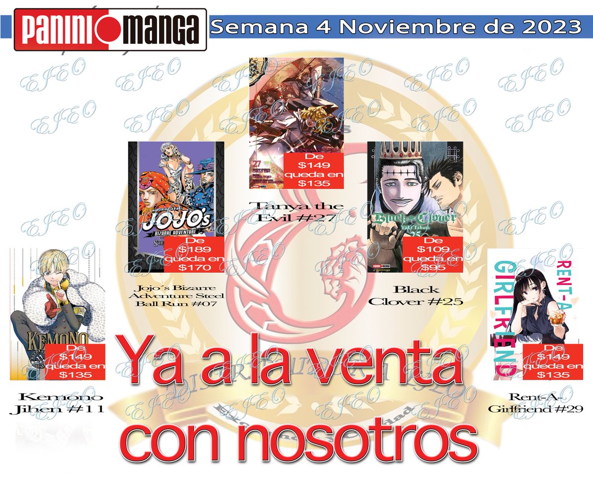 distribuidoejeo's tweet photo. Ya tenemos a la venta los nuevos mangas de editorial Panini
Fecha límite para adquirir tus ejemplares Miércoles 29 de Noviembre de 2023
#distribuidoraejeo #panini #manga #boruto #kemonojihen #rentagirlfriend #hanakokun #remero #tenkushinpan #monogatari #mierukochan #saintseiya https://t.co/cBT5ruHebJ