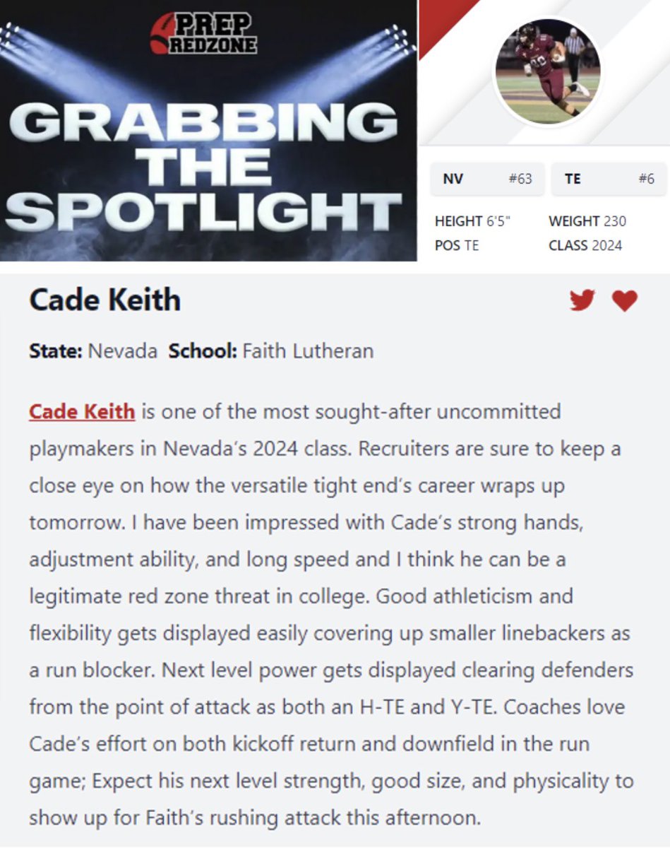 Thank you for the article @WillBecker_ <a href="/PrepRedzone/">Prep Redzone 🏈</a>