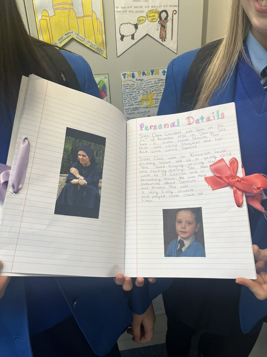 StMarysDerryRE's tweet photo. Another incredible project by two very talented, although extremely humble girls: Faith and Emma. ✨They both chose to research the life of Sister Clare Crockett as their inspirational person of faith. 🙏🥰Well done Faith and Emma. 👏 https://t.co/4bu9lnj8Qw