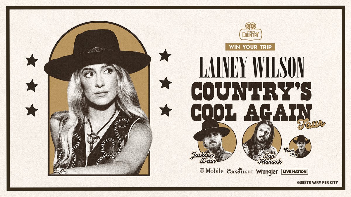 KQDY945's tweet photo. We wanna send you to the opening weekend of @laineywilson's Country's Cool Again Tour in Nashville, TN! Flights, hotel, VIP tickets, head backstage to meet Lainey! ❤️ Search for us on the FREE @iHeartRadio app &amp; listen for your chance to win! 

Details: https://t.co/wrzN0g5Khx https://t.co/gS0IT3j21D