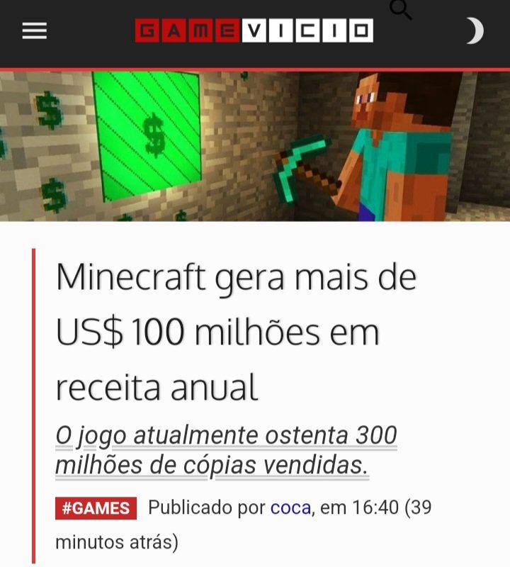 Minecraft atinge marca de 300 milhões de cópias vendidas