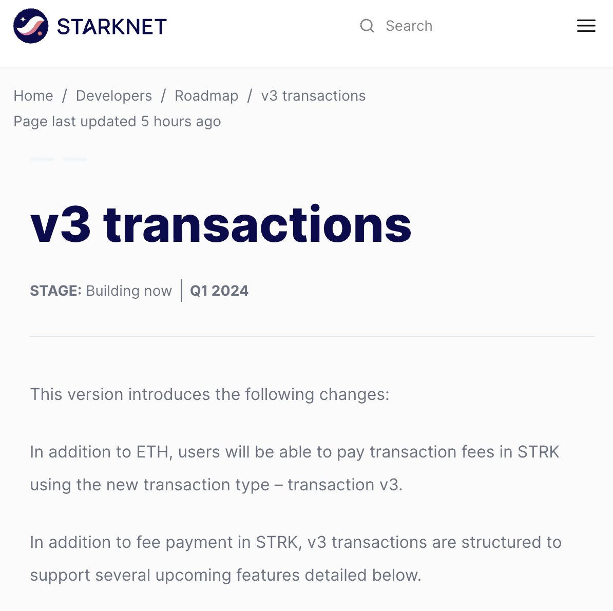 OlimpioCrypto's tweet photo. Starknet's Roadmap was updated a few days ago. 

We've known for a while now that $STRK will be used to pay fees (this has been posted in the forums) - now we have an official estimate: Q1 2024