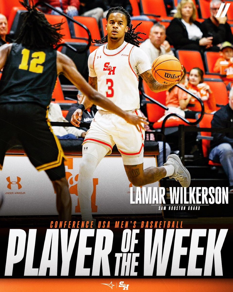 Sam Houston Men's Basketball (@bearkatsmbb) on Twitter photo Bearkat Nation help us congratulate our very own Lamar Wilkerson <a href="/kiddlamar_/">Lamar Wilkerson</a> on being named <a href="/ConferenceUSA/">Conference USA</a> Mens 🏀 player of the week.
#EatEmUpKats
🔗bit.ly/46yS65O Bearkat Nation help us congratulate our very own Lamar Wilkerson <a href="/kiddlamar_/">Lamar Wilkerson</a> on being named <a href="/ConferenceUSA/">Conference USA</a> Mens 🏀 player of the week.
#EatEmUpKats
🔗bit.ly/46yS65O