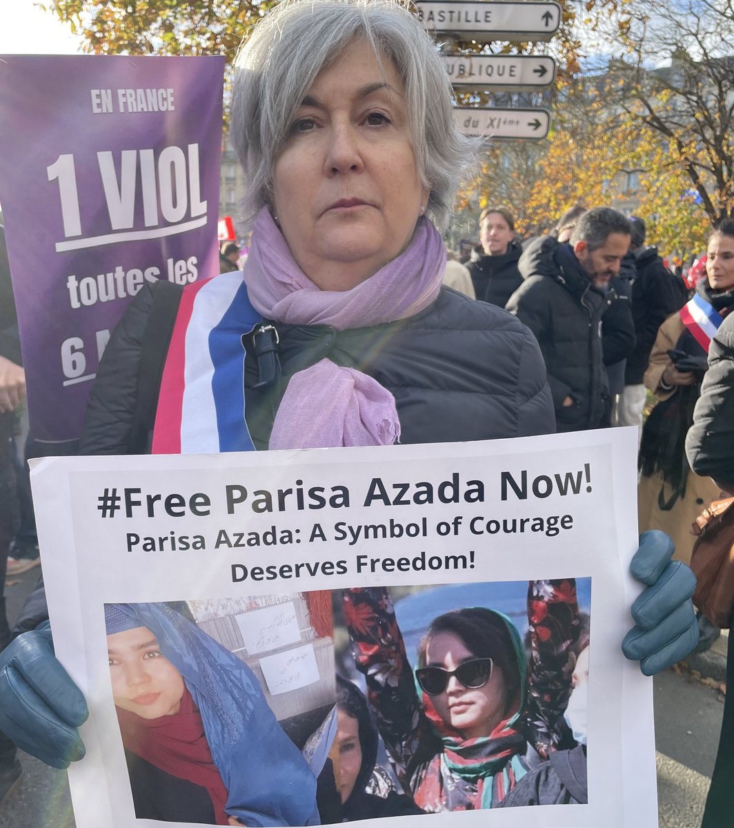 g_garrigos's tweet photo. #Afghanistan @DorineBregman adjointe au Maire @MParisCentre demande la Liberation immédiate de #ParisaAzada defenseure des droits des 🚺 détenue arbitrairement par les #Talibans Soyons sa voix #FreeParisaAzada @WAWHumanRights @AnisaPashai @wali_zarghuna @enfants_afghan https://t.co/p91AkatCKt