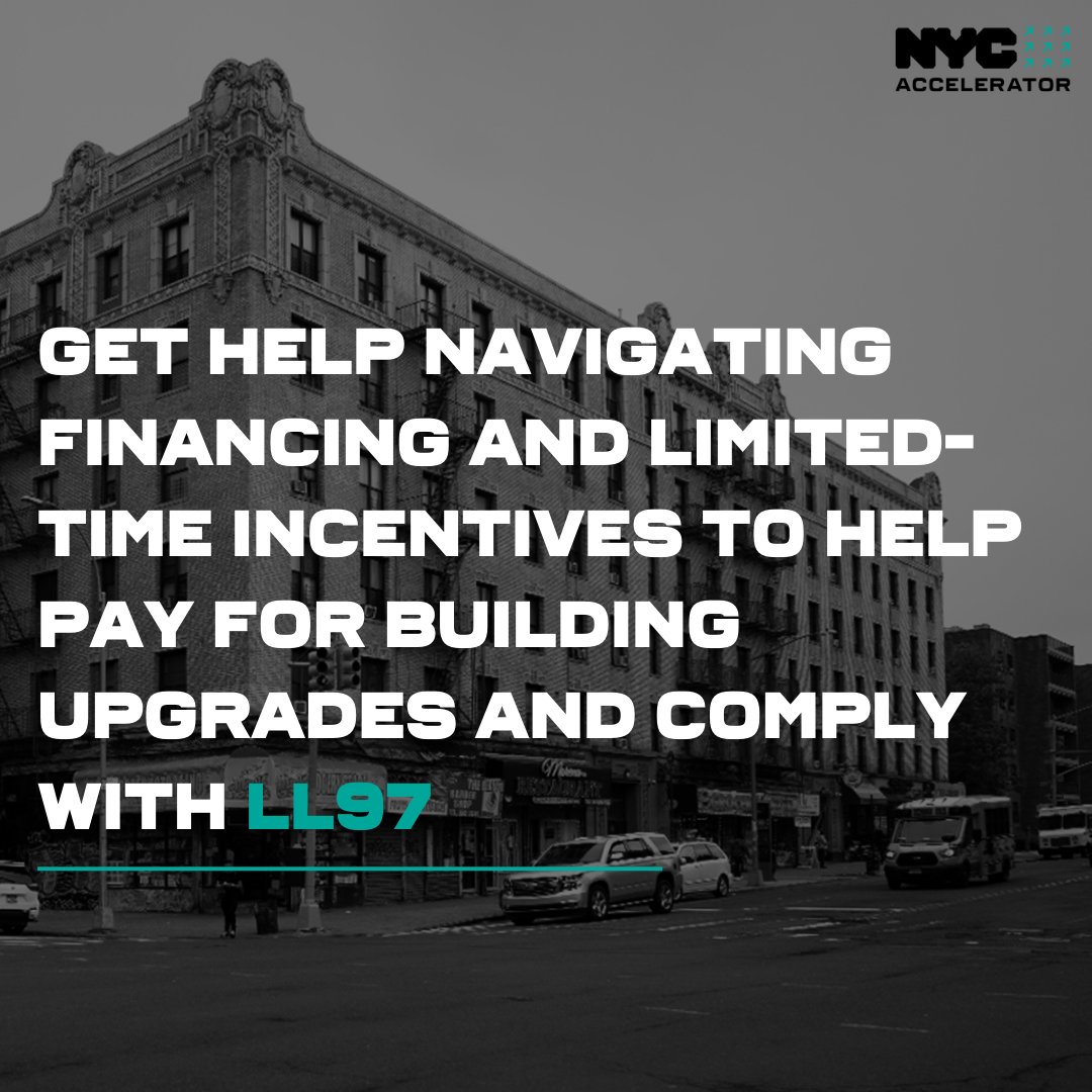 Local Law 97 remains one of NYC’s most important climate initiatives. #NYCAccelerator is proud to be the city’s one-stop shop to help building owners navigate retrofit solutions, financing, and requirements for #LL97 compliance. Get started today: on.nyc.gov/3AMf6Au.