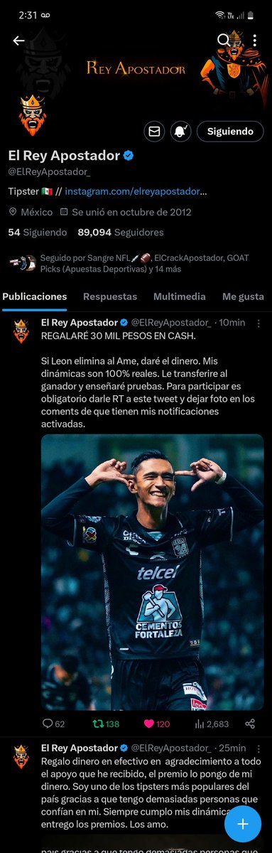 Agerryac's tweet photo. @ElReyApostador_ GFI 😎 https://t.co/PepS95iPrG