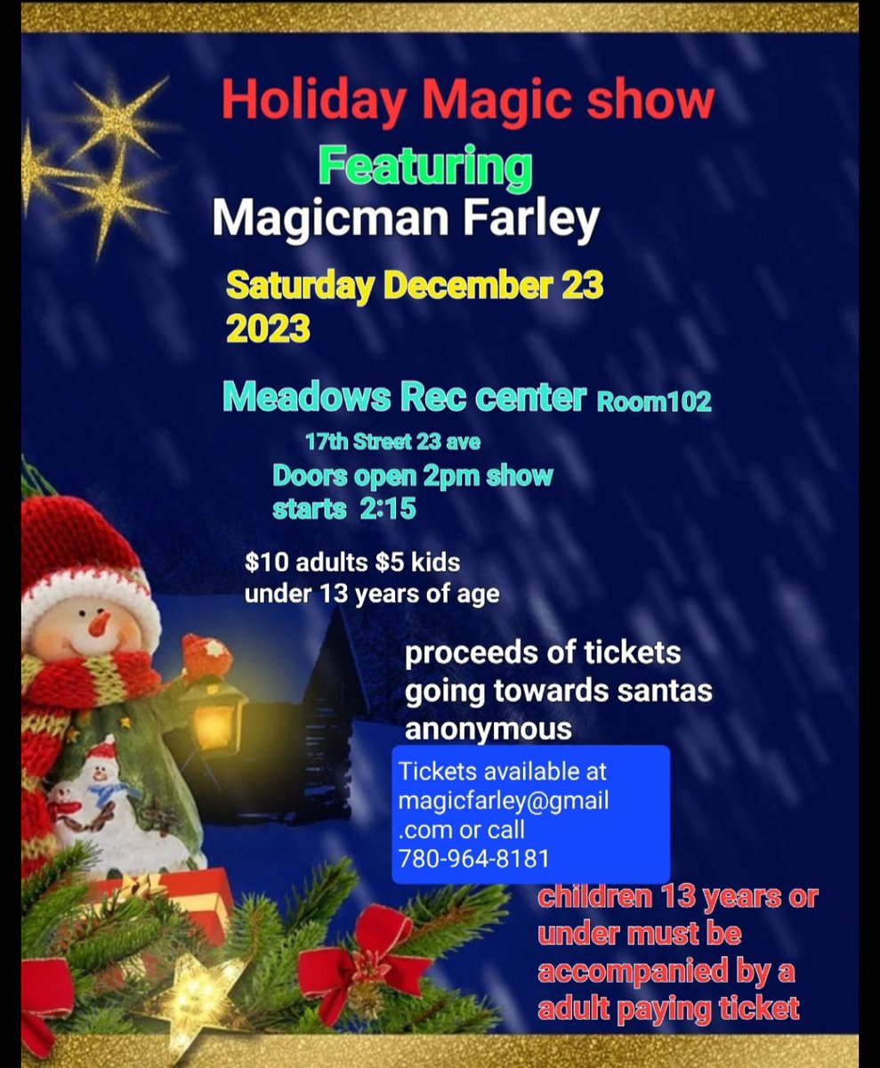 Join Me again this year For an afternoon of Holiday Magic..🎅🎩🪄
