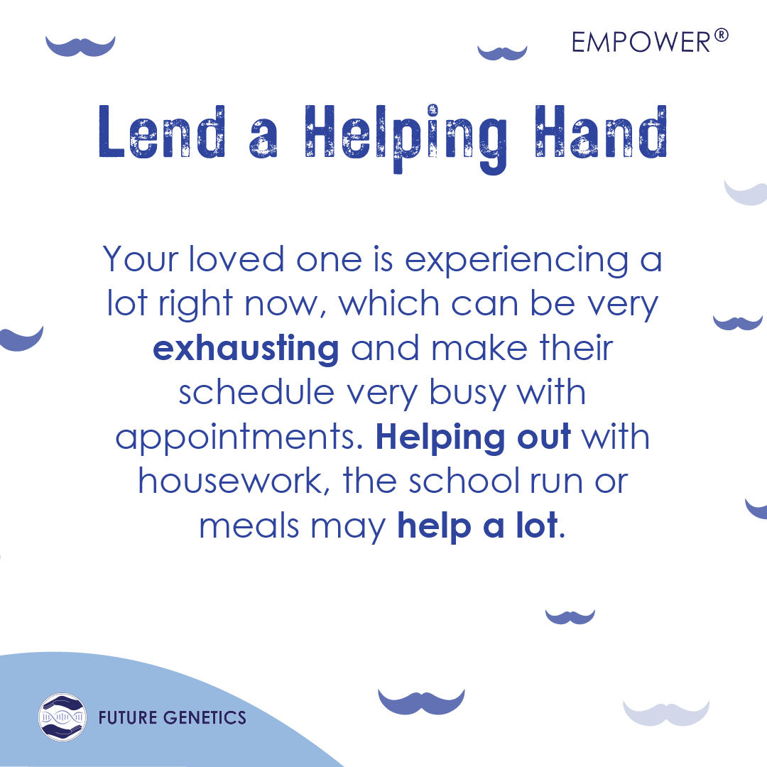 Future_Genetics's tweet photo. https://t.co/RqZA8GDnQn
Pt1: To wrap up this month’s Prostate Cancer Awareness Month Campaign, here are some ways that you can help your loved ones with Prostate Cancer.
It is so important to be there as a support for your loved ones who have been affected by Prostate Cancer. https://t.co/UhndS16o6W