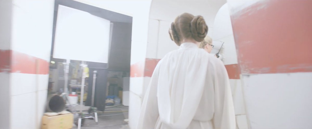 Ingvild Deila as Princess Leia behind the scenes of Rogue One: A Star Wars Story