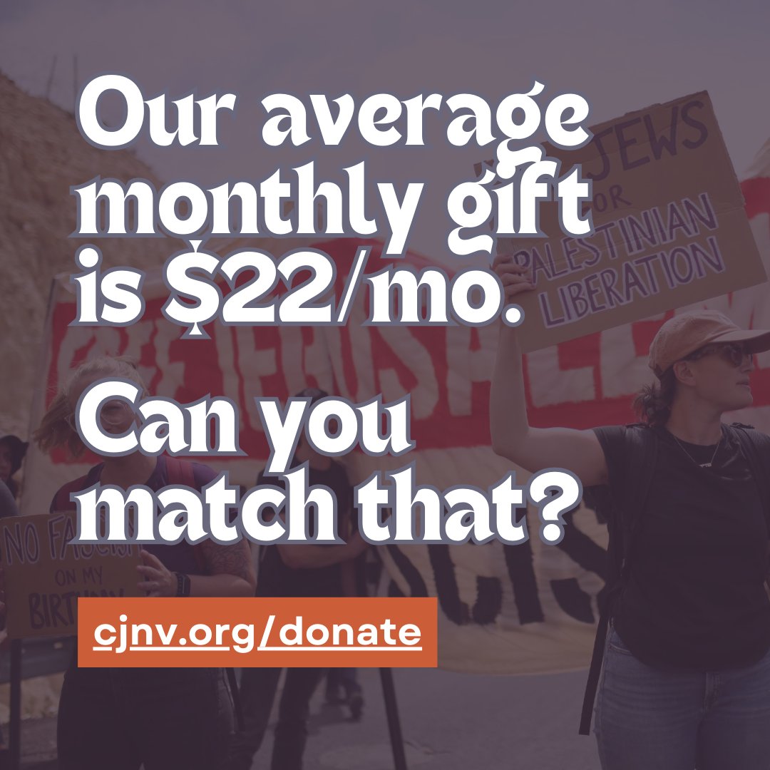 Building solidarity between Palestinians, Israelis, and Jews from around the world is more important now than ever before. Your donations are what makes our coresistance work and this justice movement possible. Please share and donate here: cjnv.org/donate