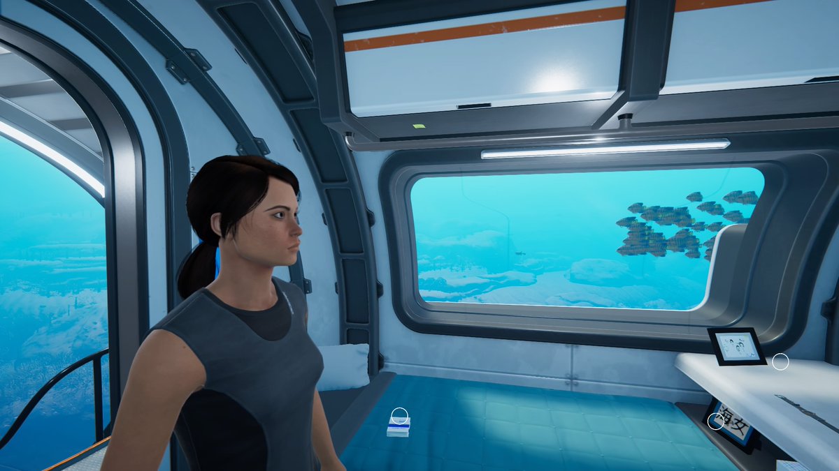 OMeredew's tweet photo. 2-tweet #Review - #BeyondBlue by @ELineMedia. After years on my wishlist, I finally got around to this! Playing as livestreaming diver and scientist Mirai, you get to explore a variety of ocean habitats while tracking a family of sperm whales. There's story in the background... https://t.co/XtMAAHmSsk