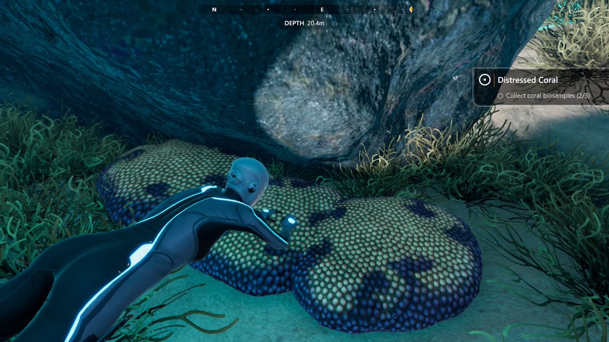 OMeredew's tweet photo. 2-tweet #Review - #BeyondBlue by @ELineMedia. After years on my wishlist, I finally got around to this! Playing as livestreaming diver and scientist Mirai, you get to explore a variety of ocean habitats while tracking a family of sperm whales. There's story in the background... https://t.co/XtMAAHmSsk