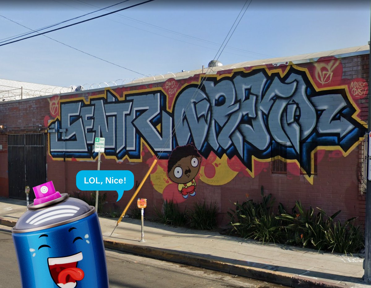 spraycandy_io's tweet photo. You can find this fun piece off Crocket St in #LA 💯

🚀 Follow us @spraycandy_io

#graffiti #art #Solana #Sol #NFTs #SolanaNFT #fun #whacky #spraycandy #LosAngeles https://t.co/xlOMKI2VyN