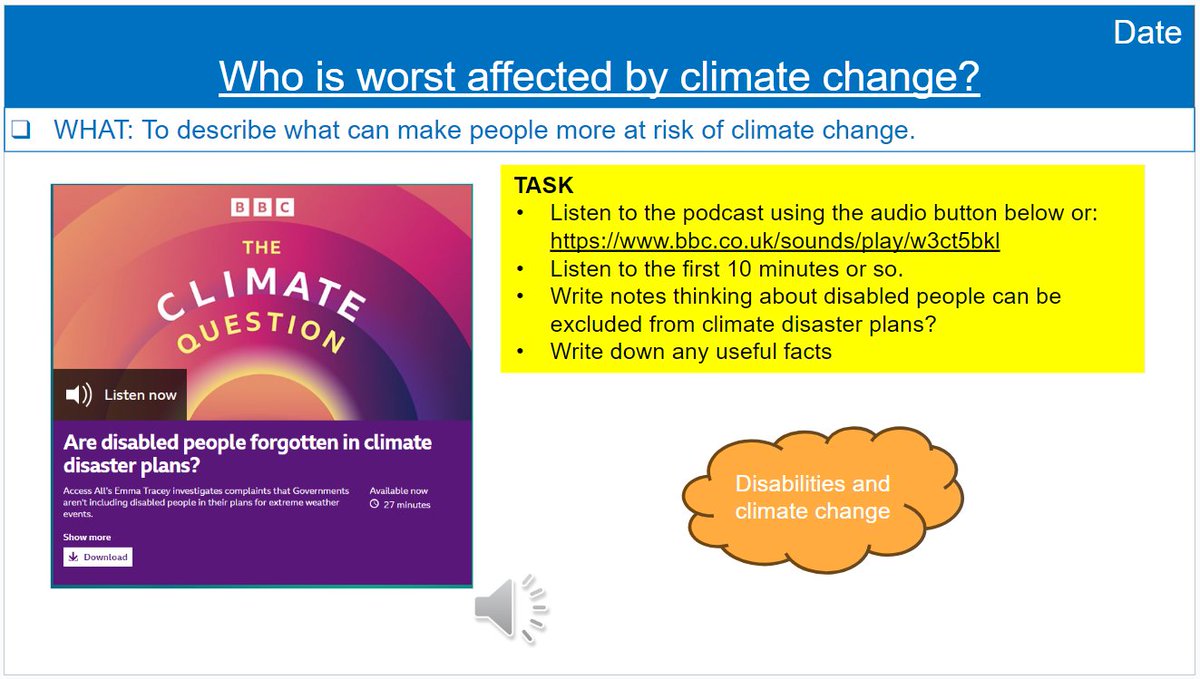msaldrgeog's tweet photo. Excited to teach this lesson on climate equity tomorrow to Y10. Been working to ensure we are teaching beyond the GCSE specification and #ocrbgeography #changingclimates gives us space and scope to do so! 🗺️😎👏 #geographyteacher https://t.co/Tf9FQ76bfz