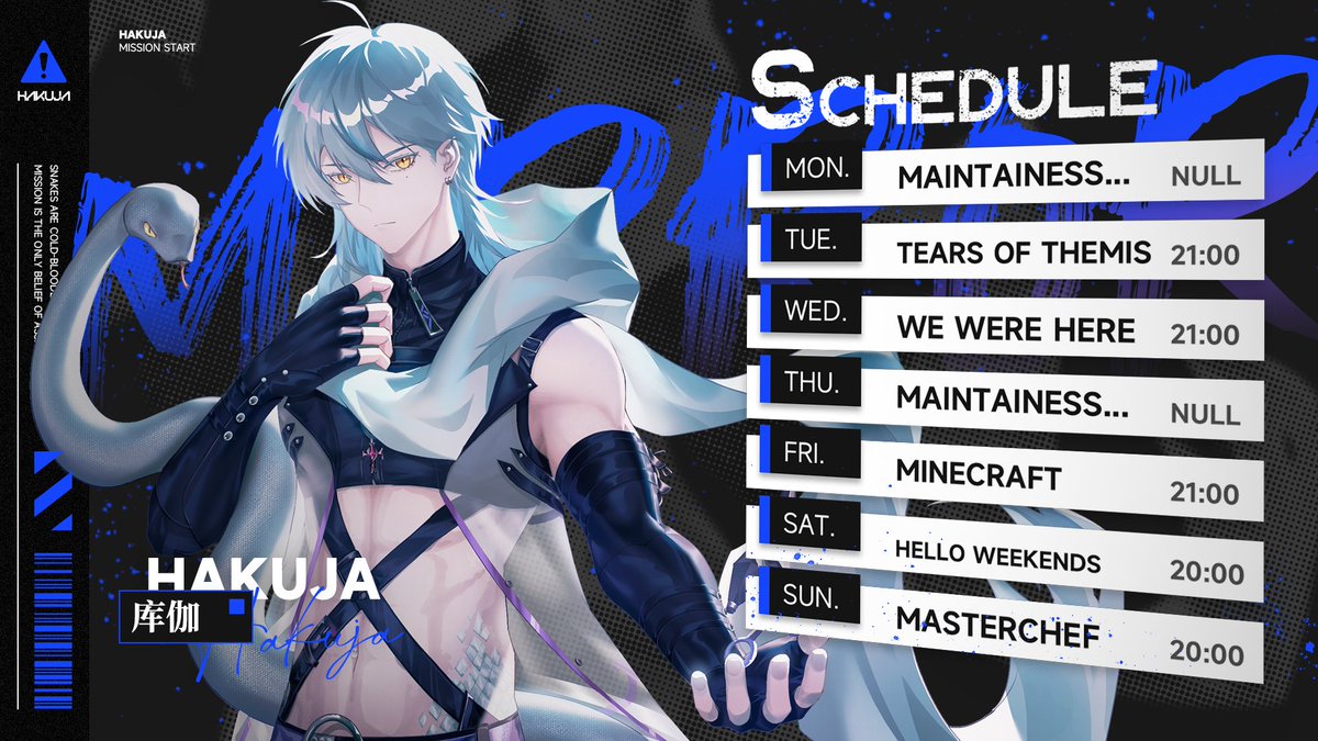 💠Weekly schedule from Nov 27 to Dec 03 (UTC+8)!💠

Live #Hakulive
SFW Art #Hakujart
MEME #Hameee
NSFW #HakuR
Fan Name / Hakcinth
