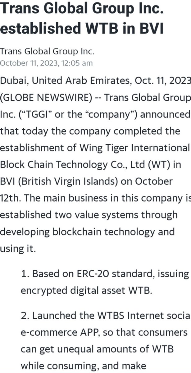 Commoncentswins's tweet photo. $TGGI If you have ever wondered as to whether the whole WTB is just a shot in the dark by Ren or if it truly has the backing of the Chinese government then this may answer your question. And now we know why the government backs BFL as well. I can't wait until this launches.🤑🚀🌕 https://t.co/b6g4Ud8mlC