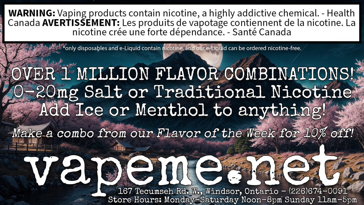 vapemedotnet's tweet image. New! #vapeme FOTW combos! Thousands of possibilities! 10% off.
0-20mg Salt or Traditional Nicotine/Adjustable VG %!
Try Cookie by itself or combo'd up with one or two more flavors!
vapeme.net/shop/e-liquid-…