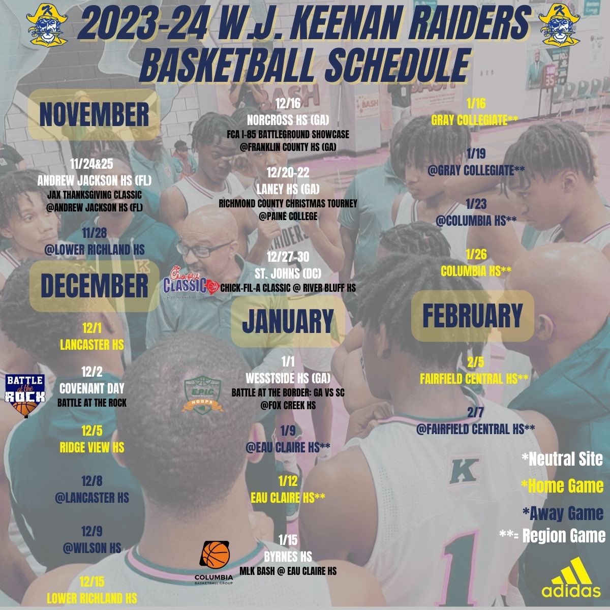 2023-2024 Official Schedule Release for Boys Basketball