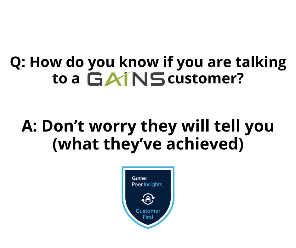 Exciting news! GAINS has been honored with the prestigious Customer First distinction from Gartner and earned the title of Strong Performer in Gartner's 2023 Peer Insights VoC SCP report. 🎉 bit.ly/40YOFob

#CustomerFirst #SupplyChainExcellence #VOC #SupplyChainPlanning