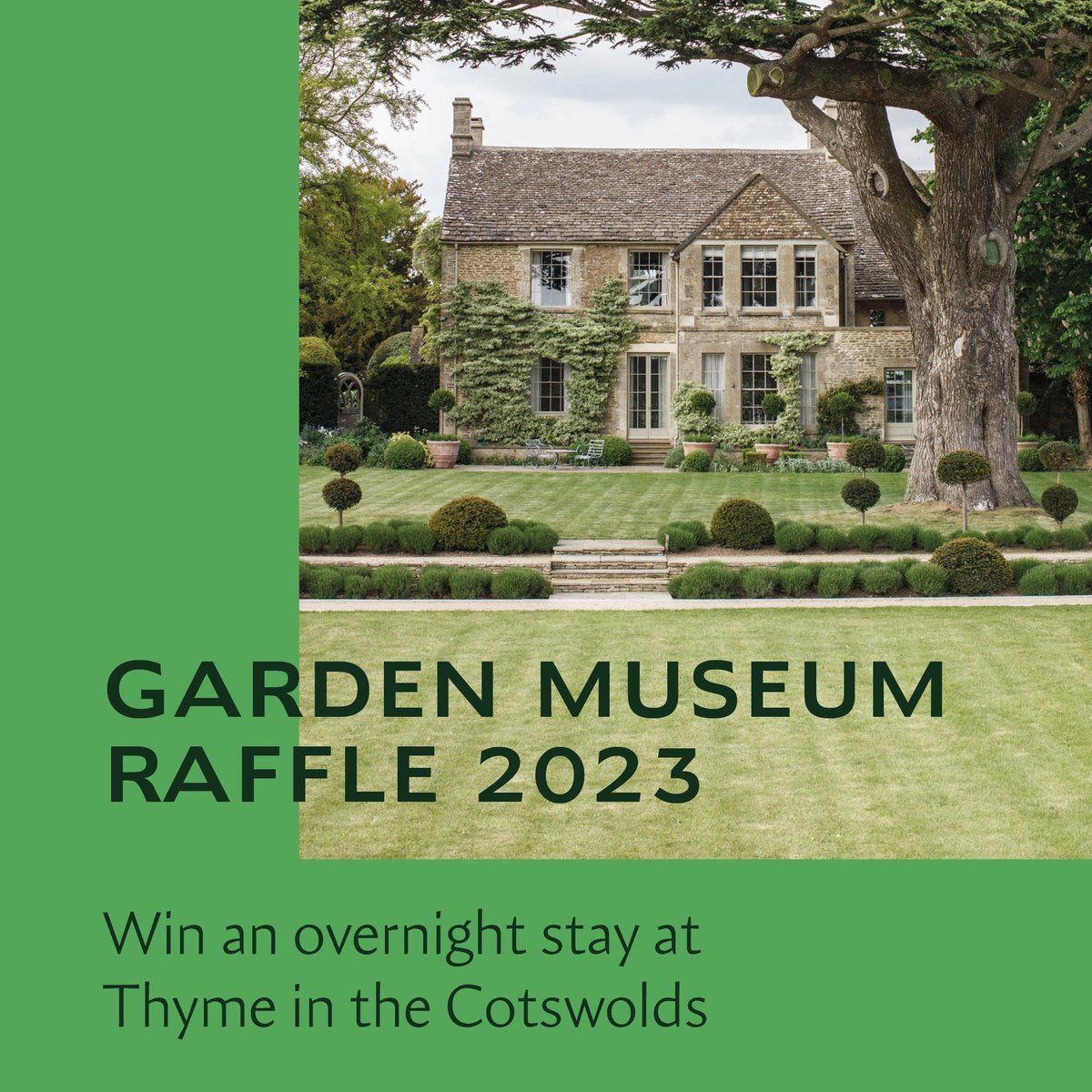 📢Announcing the Garden Museum Raffle 2023! Prizes include: ✨Stay at Thyme in the Cotswolds 🎟️VIP tickets to @frieze London 24 🪴 Caribbean plants 🌶️Antiguan culinary treats £10 a ticket, each ticket is a new entry and supports our education programmes: gardenmuseum.org.uk/raffle2023/