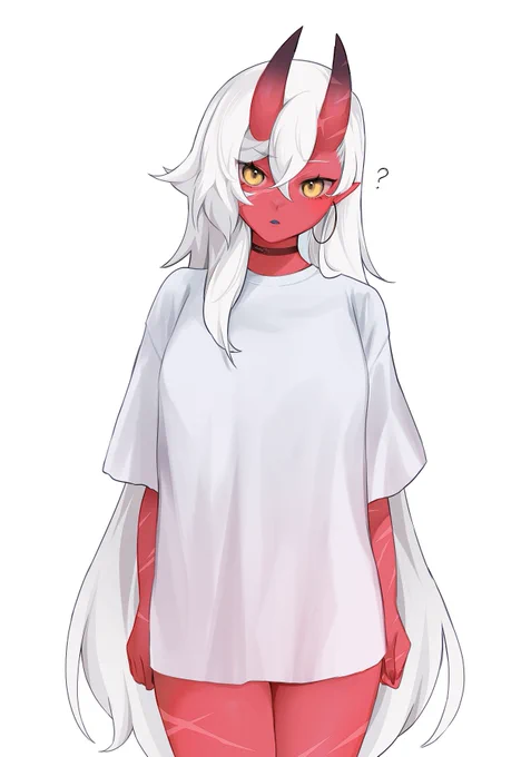 Silly Oni doing the T-Shirt thingy #akumillust